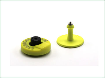Pasywne znaczniki kolczyków RFID Okrągły kształt Odczyt / zapis Typ układu Żółty kolor