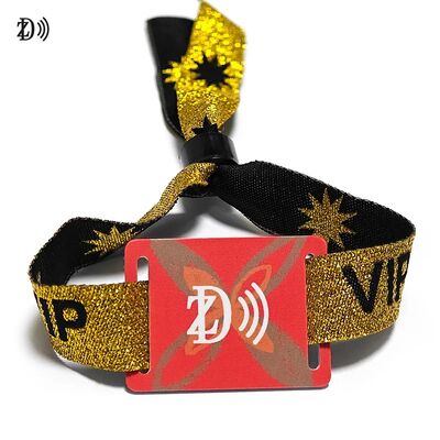 Niestandardowy NFC 13,56MHz jednorazowy bransoletek z tkaniny S50 Chip RFID Bracelet do kontroli dostępu do imprezy