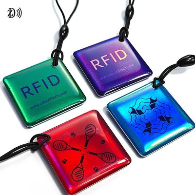 Waterproof Custom Design Programmable MIFARE Classic EV1 1K/4K NFC RFID Epoxy Keychain for Access Control Key Tag
