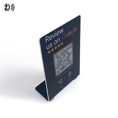 Niestandardowe logo NFC Social Media Review NTAG213 NFC PVC Google Review Kartka Menu Wyświetlacz Stand